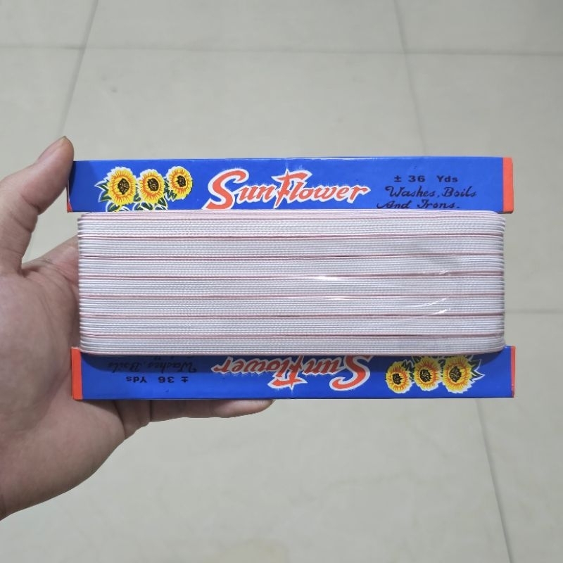 Karet Elastik Kolor Sunflower 7mm @36 yard Karet Papan Elastis 7 mm