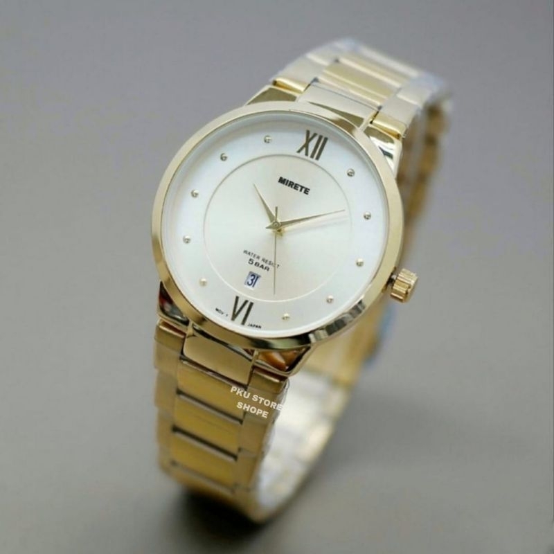 Jam Tangan Pria Mirete Original Tahan Air Tanggal Aktif Strap Rantai Stainless Steel Free Box | Jam Tangan Kasual Pria Quartz Analog Import Berkualitas Murah | Reallict Dijamin Sesuai Foto