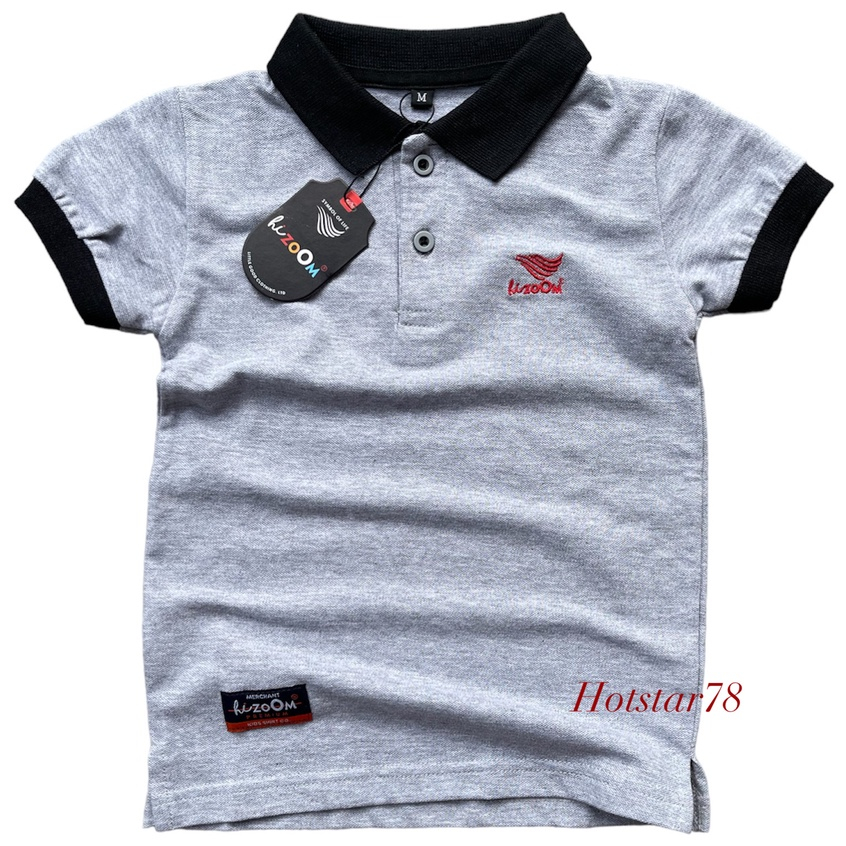 Kaos Anak Lacost Cotton Premium , Baju Kaos Polo Anak ,Kaos Kerah Anak Warna Abu Misty hizoOM Original