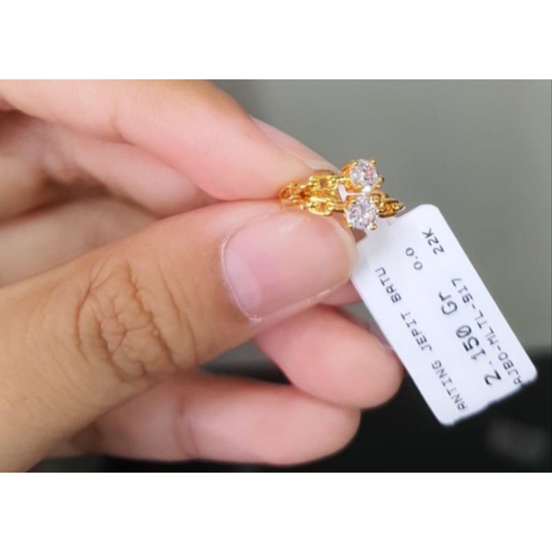anting jepit soliter emas 22 karat