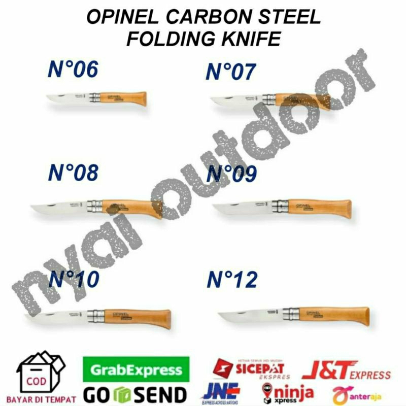 pisau lipat camping opinel carbon steel original folding knife pisau lipat cutter survival