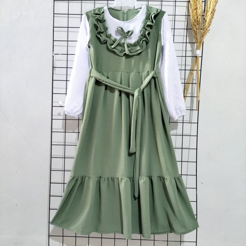 GAMIS CRINKLE ANAK MODEL FATIN 2-12 TAHUN