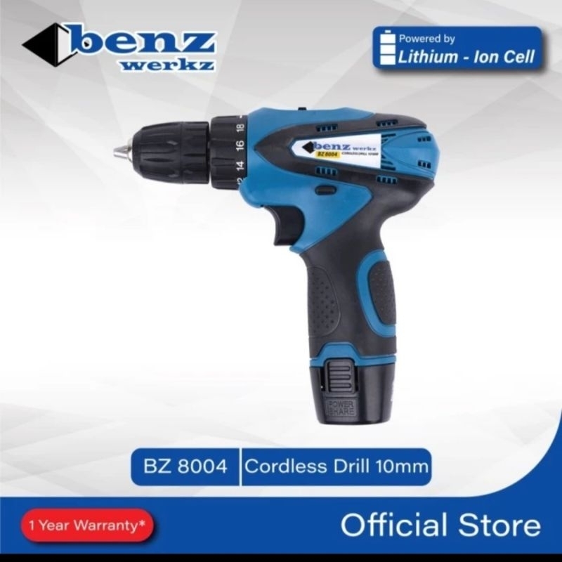 Benz Bor cordless 10mm / Benz bor cas 10mm / mesin bor baterai benz