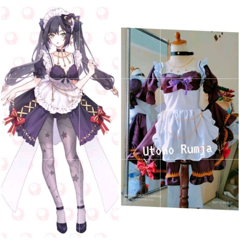 utomorumja kostum maid Mona dress cosplay costume