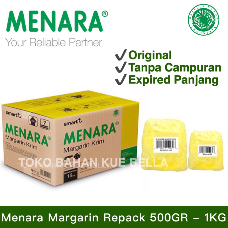 

Mentega MENARA 500GR / 1KG (REPACK) Margarin Serbaguna