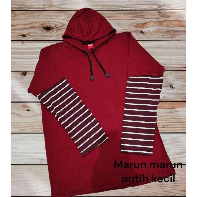 kaos Hoodie dobel layer salur