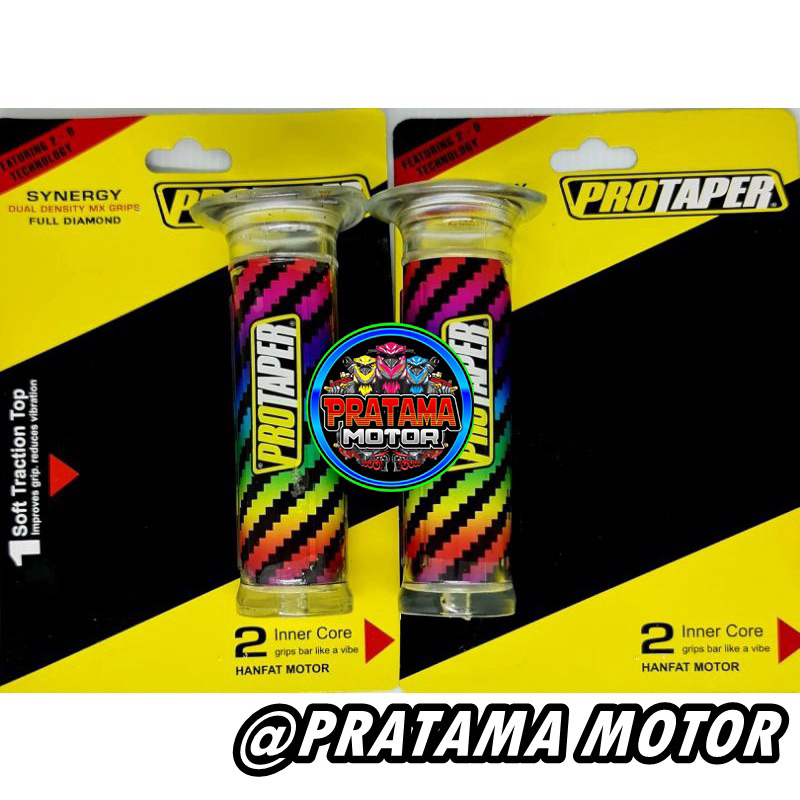 COD Grip Handgrip Handfat Carbon PROTAPER Pelangi Protaper Rainbow Harga Sepasang Universal Semua Motor Bisa