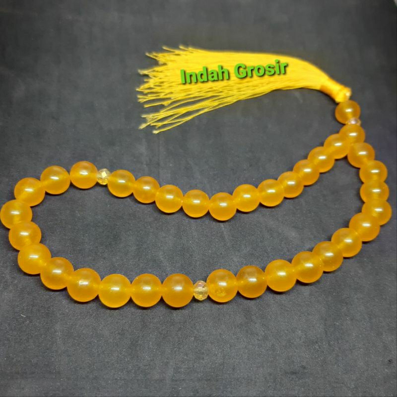 Tasbih batu giok kuning 10mm 33butir natural