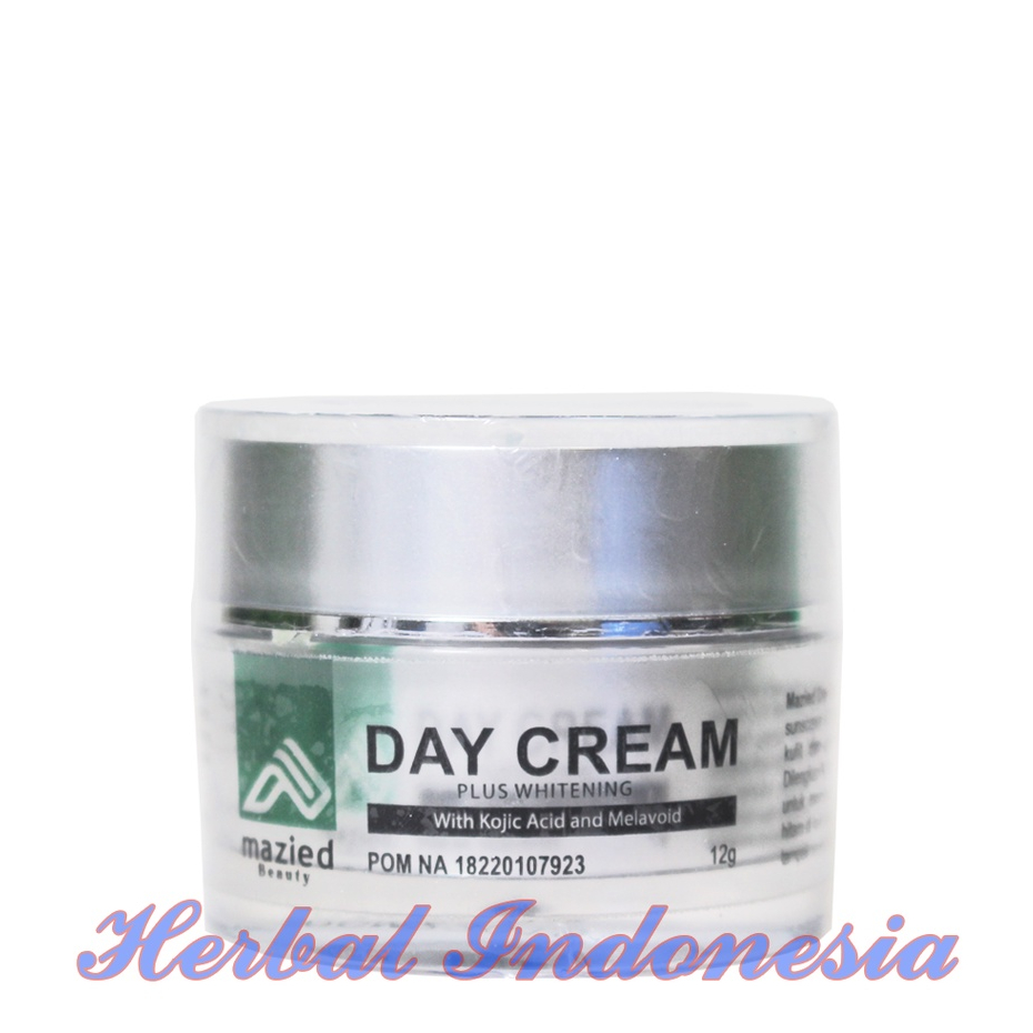 MAZIED DAY CREAM PLUS WHITENING 12gr - Wajah tampak Cerah dan Lembab dengan Alpha Arbutin dan Thocoperol