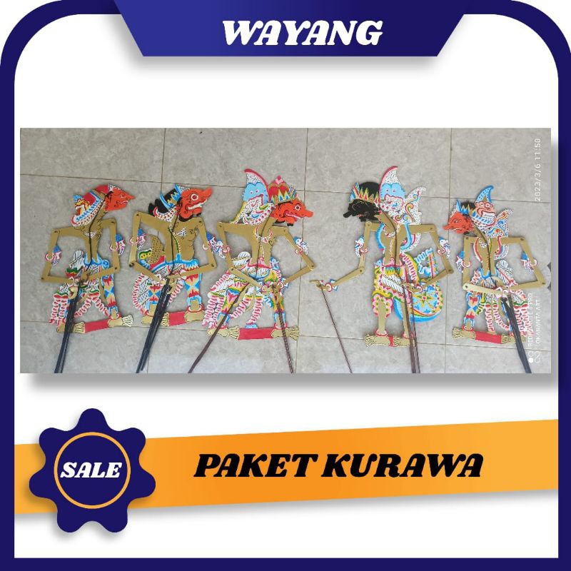 PAKET KURAWA ISI 5 TOKOH WAYANG KULIT BAHAN KERTAS WAYANG DUPLEK