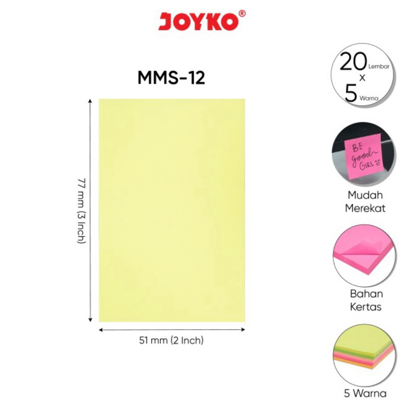 

Memo Stick Sticky Note Kertas Memo Memo Tempel Joyko MMS-12