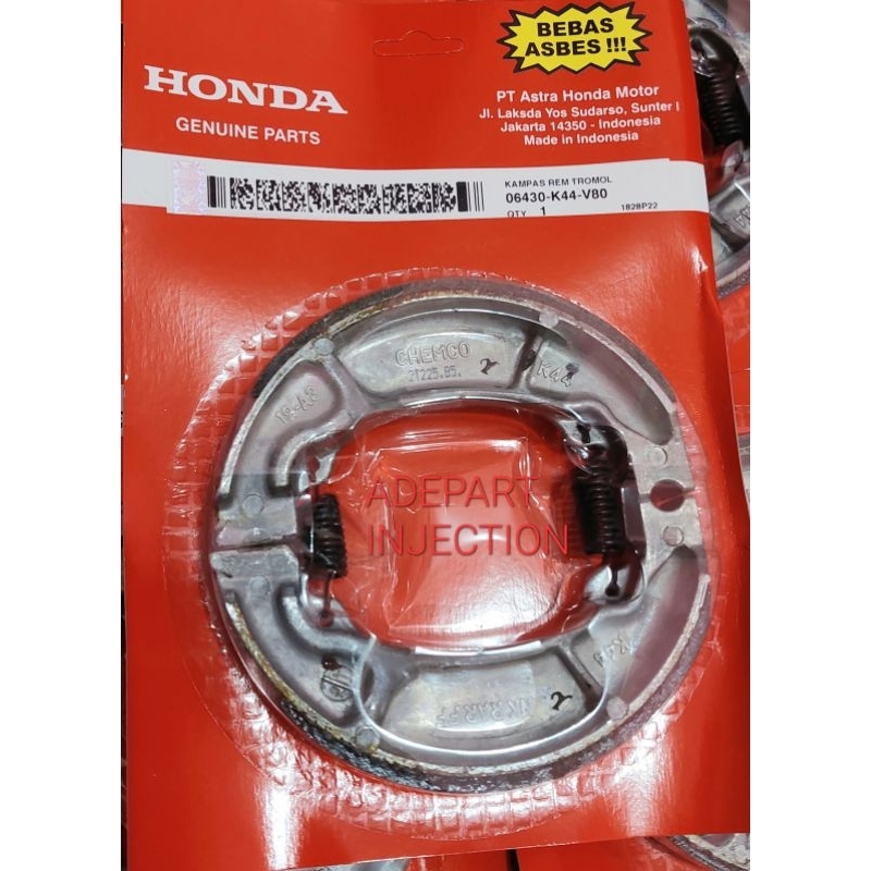 KAMPAS REM BELAKANG BEAT ESP SCOOPY ESP BEAT NEW ECO GENIO BEAT NEW LED K1A ORIGINAL AHM 06430-K44-V