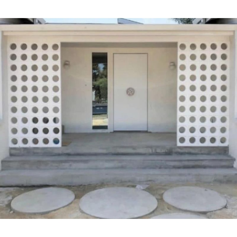 Roster beton minimalis motif donat putih | Pagar rumah | Ventilasi udara
