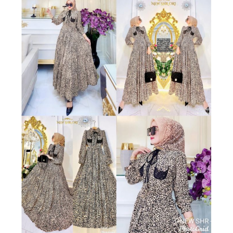 New Ready MIDI dress motif leopard ORI SHR