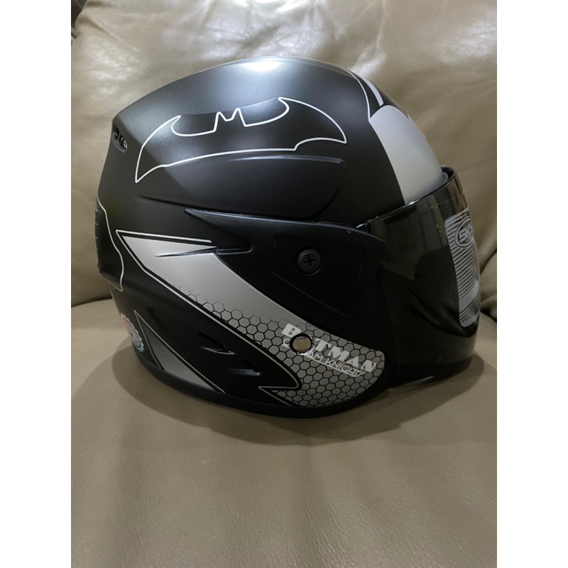 Helm Anak GALAXY SKY SNI Motif Batman Hitam Doff Termurah Terlaris Usia 3-7 Tahun