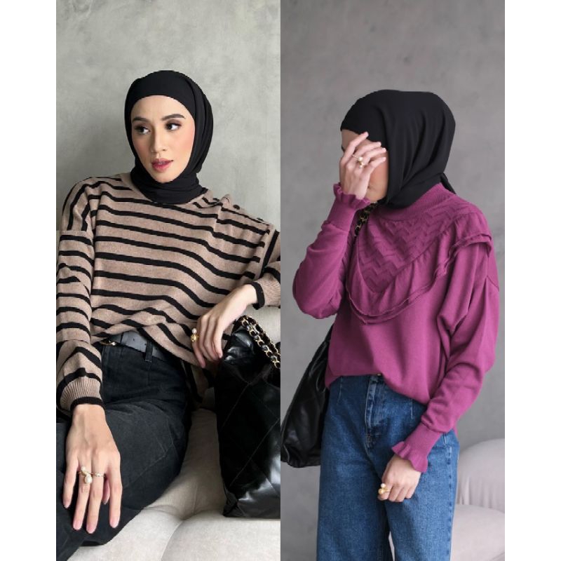 NARA SWEATER & RUFFLE SWEATER  by Gonegani