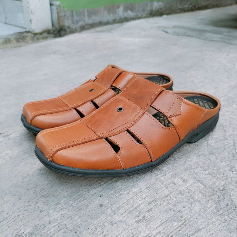 Sepatu sandal kulit asli selop Kulit sol ga licin