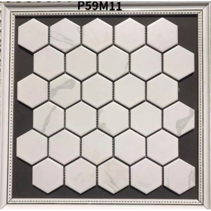 Mozaic Singress Mozaik Porcelain Hexagonal White Carrara 5cm P59M11 Mozaik Hexagon Carrara Mozaik He