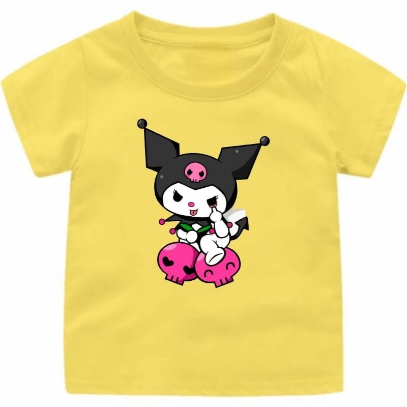 BAJU KAOS KUROMI LUCU ANAK CEWEK 1-12TAHUN UKURAN S.M.L.XL.XXL.3XL/ATASAN KAOS ANAK KEKINIAN MOTIF KUROMI