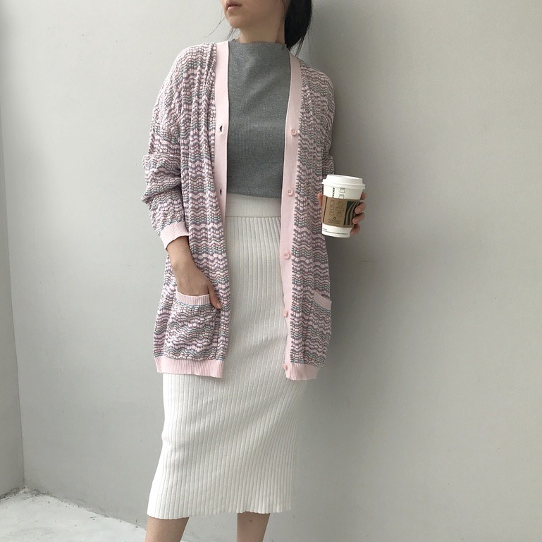 Ms Daisy Arya Premium Cotton Knit Outer Oversized Top Rajut Korea