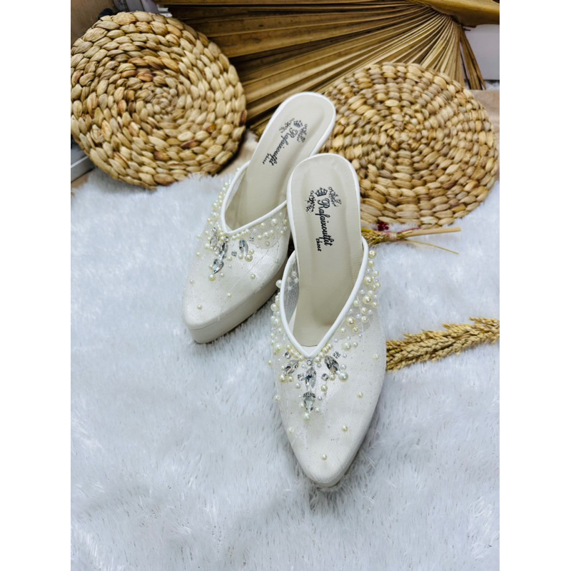 sepatu wedding yohanda wanita broken white 9cm