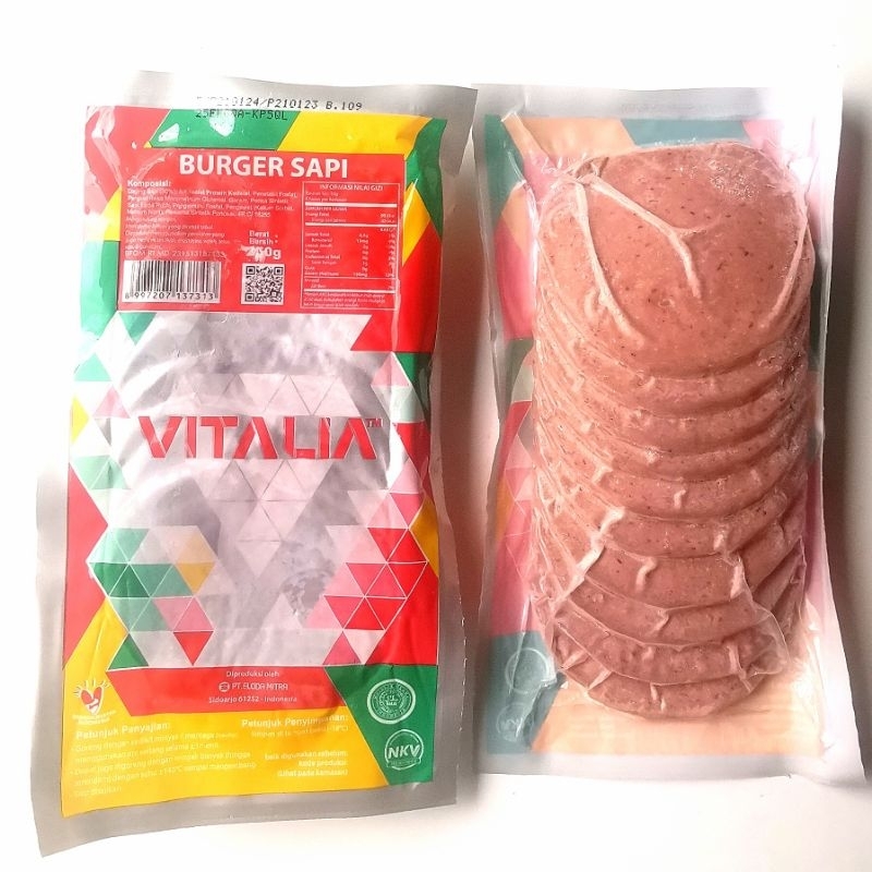 

Vitalia Daging Burger Rasa Sapi 250gr isi 10