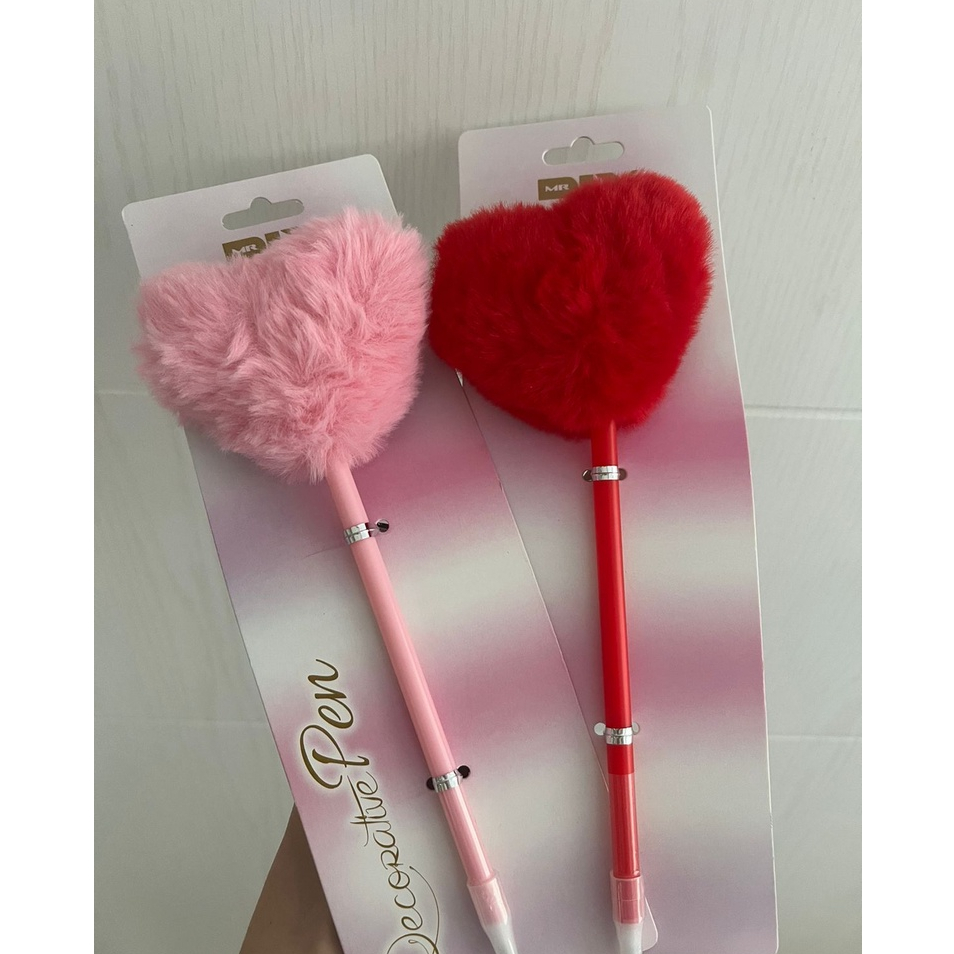 

Pulpen Pena Bolpen Bulu Pom Pom Halus Bentuk Hati Love Bintang Glitter Karakter Mermaid Shell Alat Tulis Lucu Unik Murah