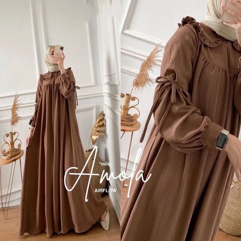 Amola Dress Crincle Airflow Gamis Muslim