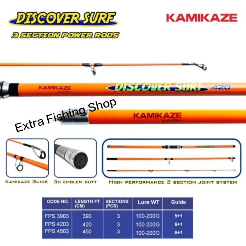 Joran Pasiran Kamikaze Discover Surf || Gratis Packing Pipa