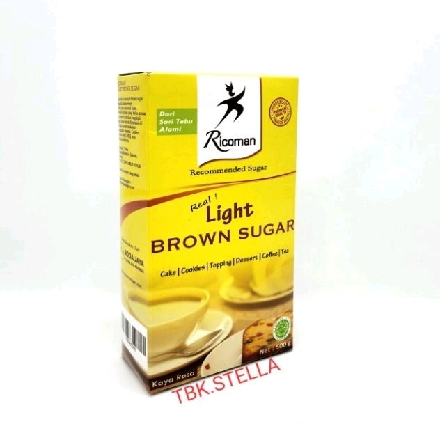 

RICOMAN LIGHT BROWN SUGAR 500 GR / GULA