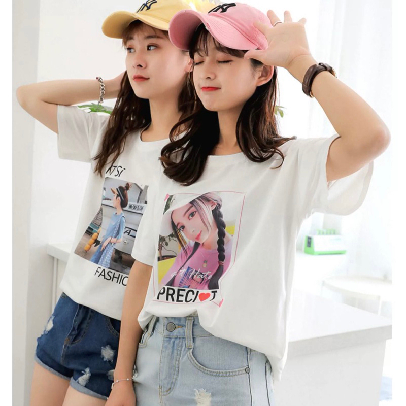 Kaos Baju Atasan Wanita Bahan Lembut Impor Murah 023