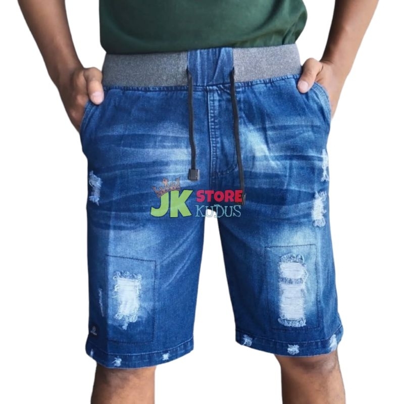 Celana jeans Kolor pendek pria terbaru rip bioblitz