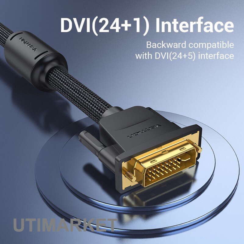 vention kabel dvi 24+1 dual link dvi d with magnetic ring braided - EAE