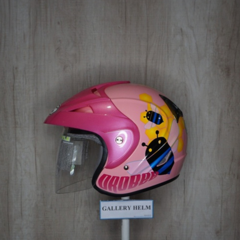 BMC 3G #2 Pink Yellow / Helm half Face / MDS half Face / BMC 3G / helm bmc / helm 3g / helm dewasa /