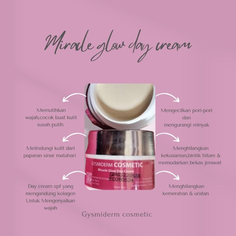 miracle/glow day cream/gysmiderm