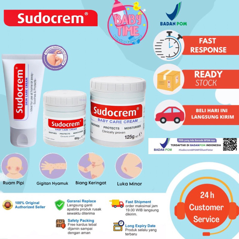 Sudocream Baby Care Cream 30 g 60g 125 g Sudocrem Krim Ruam Bayi