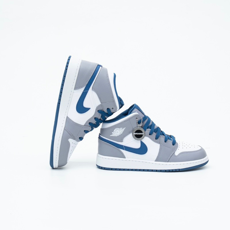 Air Jordan 1 Mid Cement True Blue