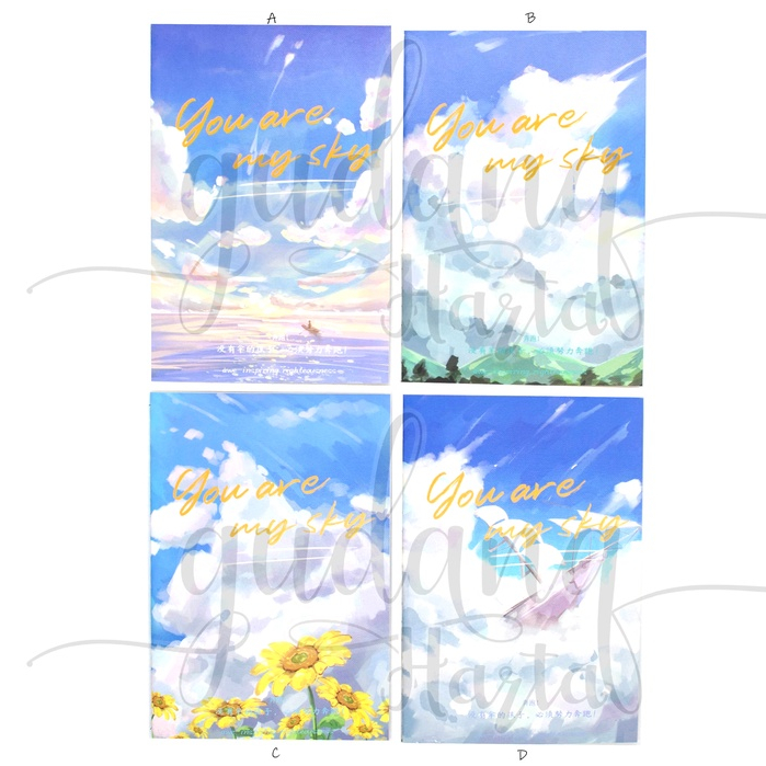 Notebook A5 You Are My Sky Buku Tulis Motif Awan Putih Notepad GH 308032