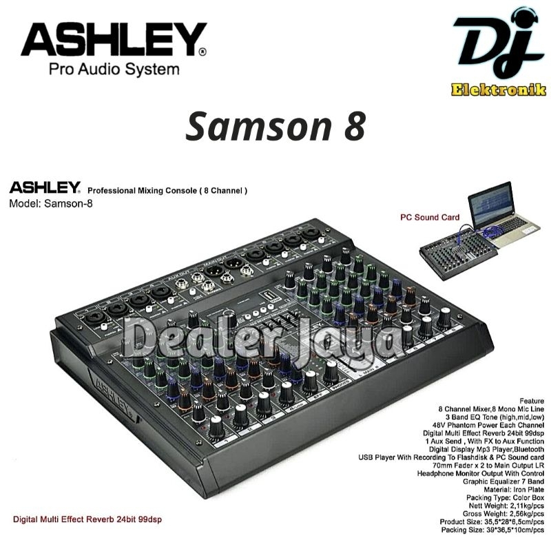 Mixer Analog Ashley SAMSON 8 / SAMSON8 - 8 channel