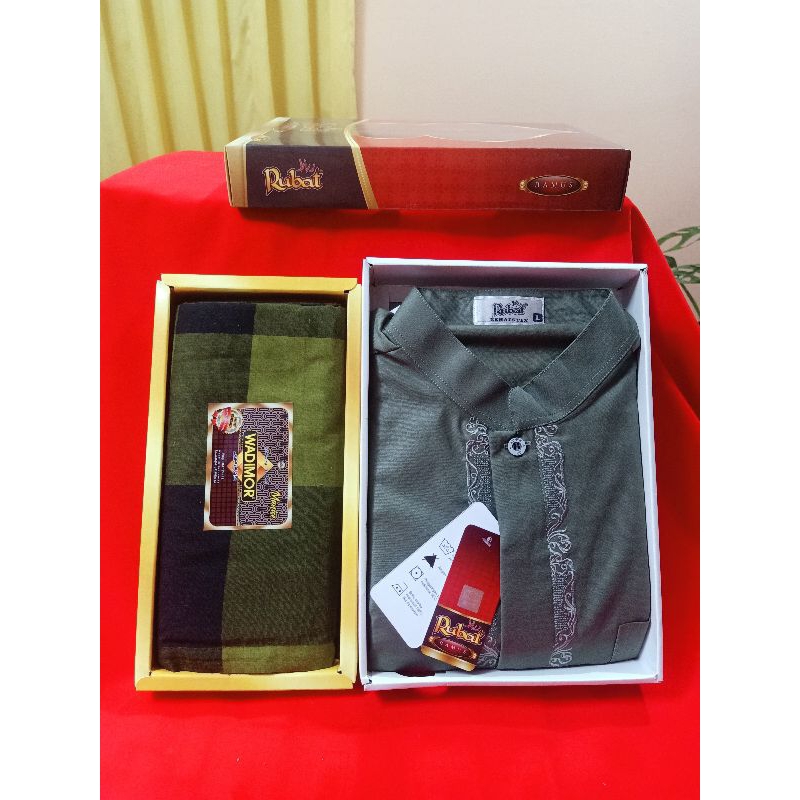 baju koko RUBAT atlas dan sarung WD