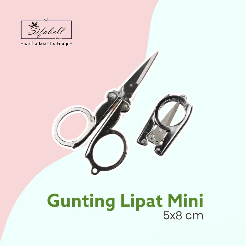 Gunting LIPAT Mini Gunting Kecil Lipat Stainless Steel