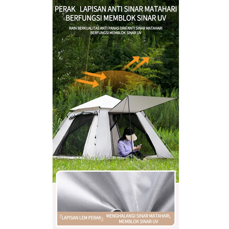 Tenda Camping 4-6 Orang Portable Waterproof Camping Tent / kebutuhan semalam yang liar Aksesoris Tenda