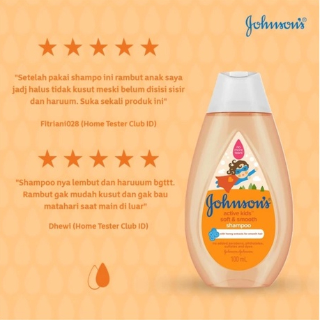 Johnsons Acrive Kids Soft &amp; Smooth Shampoo - Shampo Anak-anak 100ml