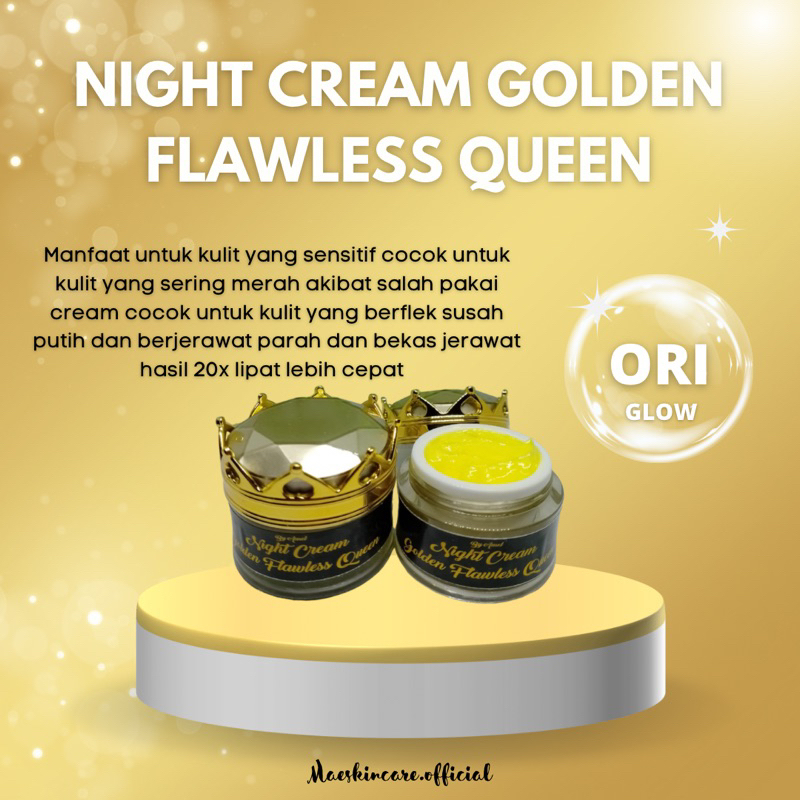 cream malam golden flawless queen hasil djamin 3-7 hari(ANTI MERAH )