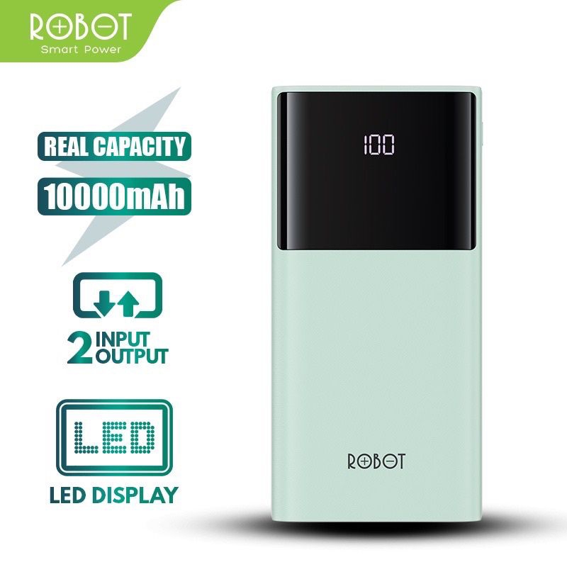 Powerbank Robot RT190S 10000mAh LED Dual Output USB-A Original