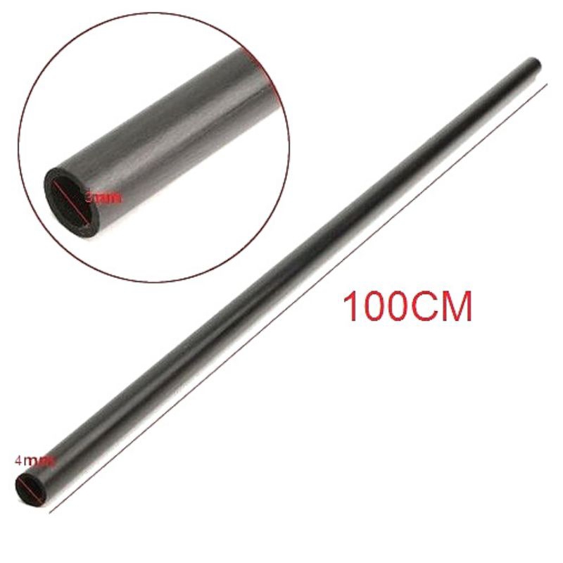 1meter Pipa Carbon Pultrude Tube Diameter luar 4mm Diameter dalam 2mm