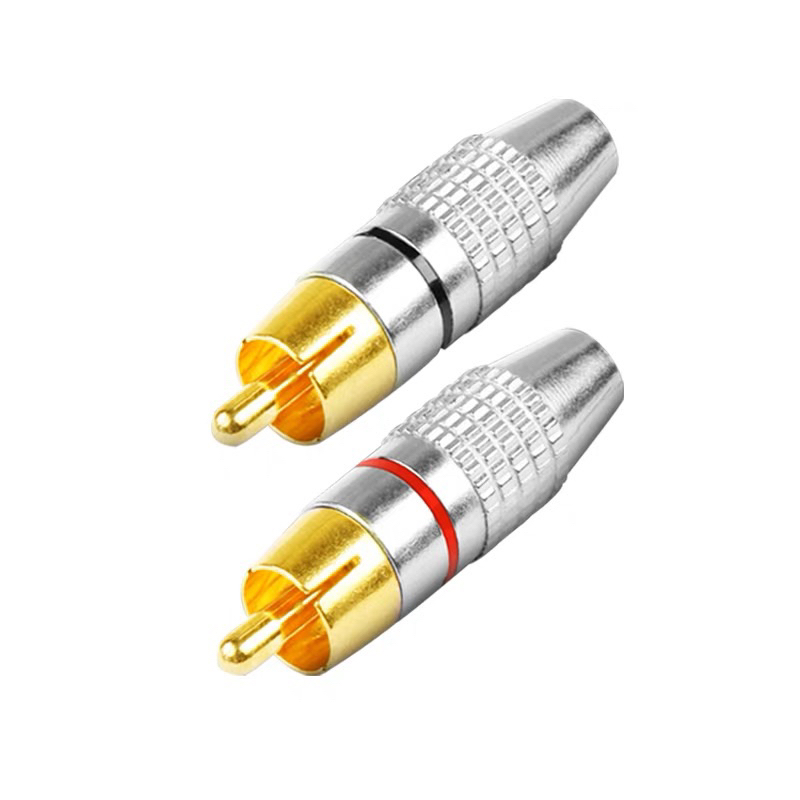 JACK RCA / JEK RCA GOLD METAL SILVER GRIP / JECK RCA JAGUNG / JACK AUDIO  BAGUS ORIGINAL harga 1 pasang