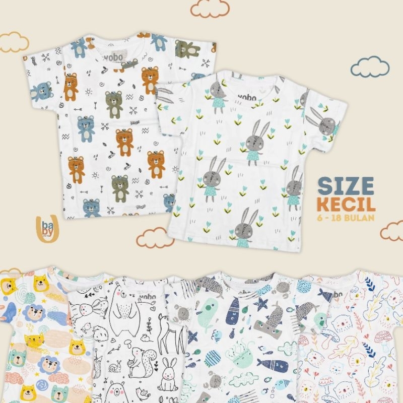 E-SHIRT (EVERYDAY T-SHIRT) YOBO BY BABYU | BAJU KAOS SANTAI BAYI &amp; ANAK (SIZE KECIL)