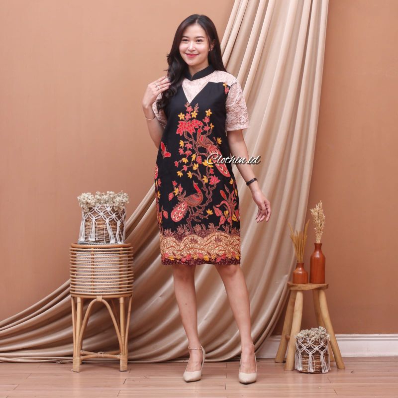 dress kareena - dress batik pesta - dress pesta terbaru - dress batik modern