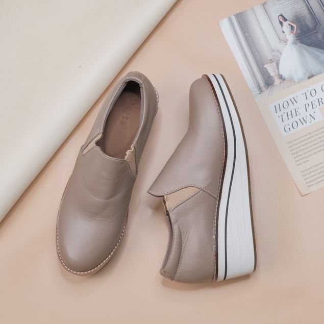 Shoeka - Kania Wedges Sneakers Taupe